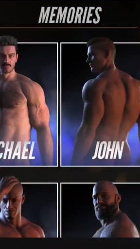 Your muscular tenant trains wishing for his old instructor.   Clip 1