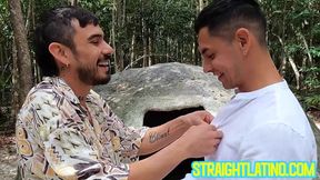 Charming Fabian Plata massages Alberto Chimal before milking him