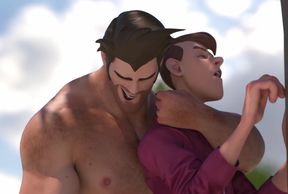 Alpha Saves Vulnerable Twink from Danger with a Messy Ass-Licking & Deepthroating Adventure