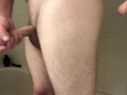 Sam tugging his cock