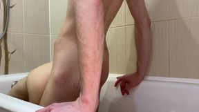 Sex Doggy Style in the Bath.