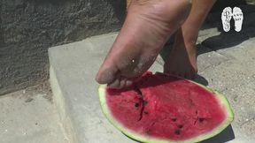Watermelon for her pretty feet
