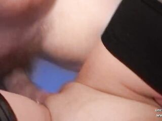 Breasty french honey hard analized double penetration cum overspread in a team fuck