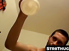 Str8Thugs.com - Hairy amateur's solo cock jacking and fleshlight fucking cum fest