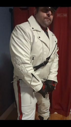 In Full White Leather Formals.