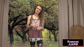 Skinny inked femboy cleaning her pipes