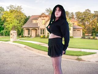 555 Femboy Outdoor Nice-looking Gothic Traveller in front of Enjoyable Home