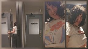 Wayyy Back Sat In Oct 2025 Out Peeing Chatting Bouncing My Tits in Pub Restroom