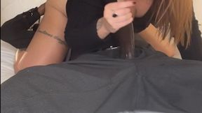 BBC Blow Job With Spit Clean Up! Adreena Winters Has More Than Just A Mouthful Of Cock!