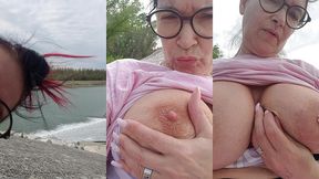 pour ce lundi de paques une petite balade en velo sac a dos au bord de l eau ...