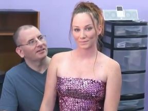 Raunchy redhead Navaya swallows a cock