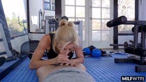 Blonde MILF with huge tits and body