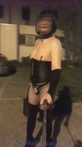 outdoor motel risky slutwalk chastity boots