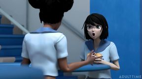 Hentai Sex College Episode 8 - Big Titty Bffs Practice Scissoring Together at Hentai Sex University