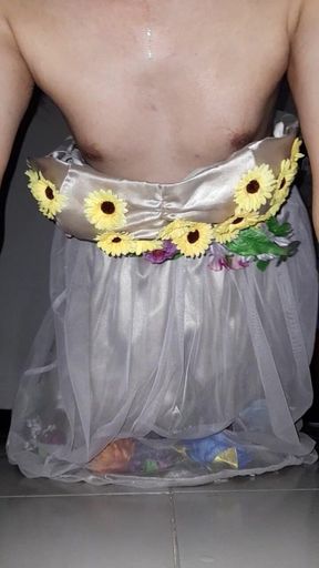 Masturbating Wearing Cute Bridesmaid Dress