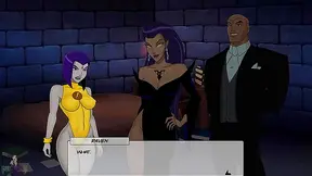 Blonde Ravencosplay Seduces Teen Titan Squad in Hot Hentai Fantasy