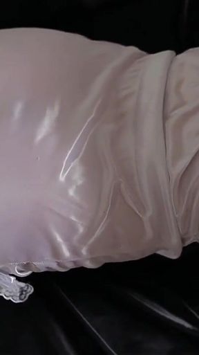 Tobrut Girl Colmek Wearing a Sexy Satin Dress