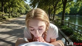 after her run, the sporty, sexy blonde straddled my thick cock with her hot, wet pussy.[ai]