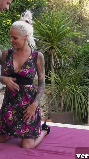 German skinny blonde milf fucked on vacation in Mallorca   Clip 1