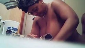 My adorable black wife gets her cunt fucked in the morning