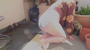 Sneaky Balcony Panty Wetting For Laya