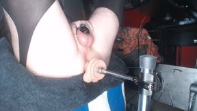 Caged sissy fails fucking machine sync