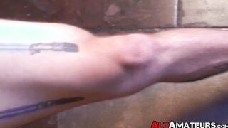 Handsome Alix shows off tattoos and masturbation