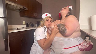 BBW nurses fuck in the break room