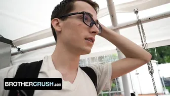 Nerdy Stepbrother Alex Meyer Slobbers on Muscular Big Bro's Huge Cock After School