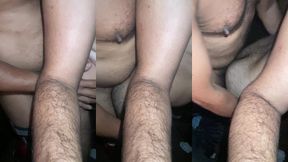 hetero dotado empurrou com forca seu imenso pau no pequeno buraco do passivo e ele gemeu.