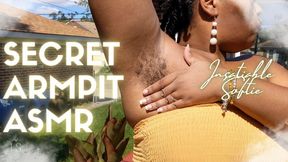 Secret Hairy Armpit ASMR by Ebony BBW Stretching Outside FHD