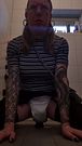 Sissy in diaper fucks dildo