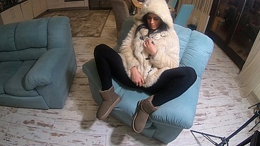 MilfyCalla- Face fuck while wearing white fur coat and ugg boots 208