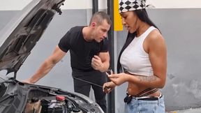 Mechanic Mariana Martix fixes Duncan Saint&#039;s car and loads him up with sex