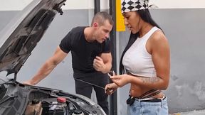 Mechanic Mariana Martix fixes Duncan Saint&#039;s car and loads him up with sex