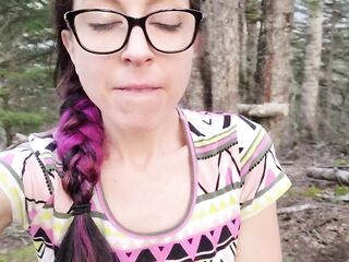 Nerdy Faery Rear View Standing Outdoor Urinate