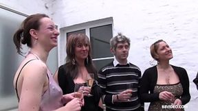 Glamorous night morphs into German intense group sex event