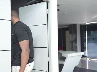 INTERRACIAL ANAL - My neighbour throws me a bachelorette party by stretching my constricted butt with his large ebony jock.