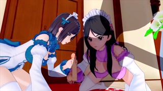 TO ARU MAJUTSU NO INDEX FUKIYOSE SEIRI AND KONORI MII MAID COSTUME 3D HENTAI