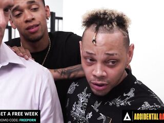 ACCIDENTAL GANGBANG - Naughty Masseuse Adira Allure Gets Group-banged By Her Clients FRENCH SUBTITLES