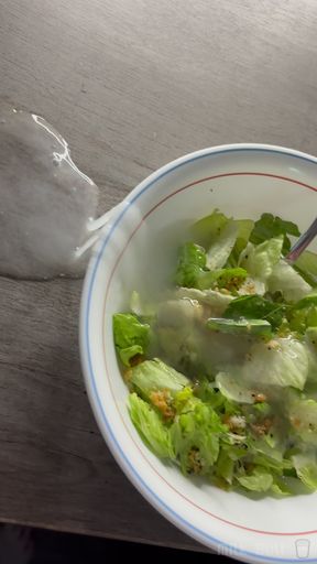 Hung Hunk Pumps 5 Loads in a Row Onto His Salad