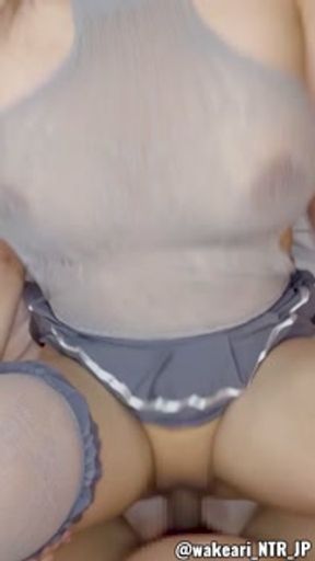 NTR wife who had raw sex while oil massage with sensitive big 1