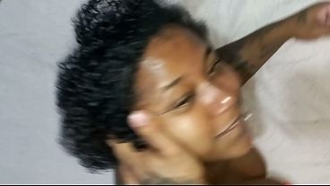 Petite milf's daughter gives a wild blowjob to her big cock