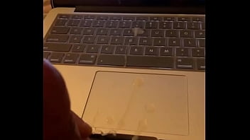 Cum on computer after masturbate