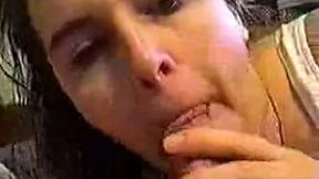 Chubby amateur white wifey can't get enough of cum