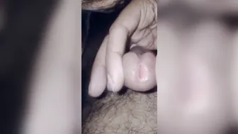 Hairy American straight guy jerks big cock with lots of precum
