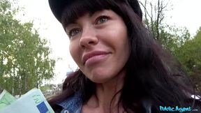 Horny stud Thomas Hyka fucks dark-haired slut in public