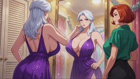 Big Tits Stories #1: Purple Disco Dress Sneezing Spree in the Fitting Room