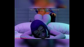 Futa Starfire and Blackfire fucks Raven