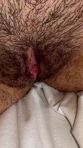 Full Bush Covered in Smegma & Cream - Close up Hairy Pussy with Dirty Talk